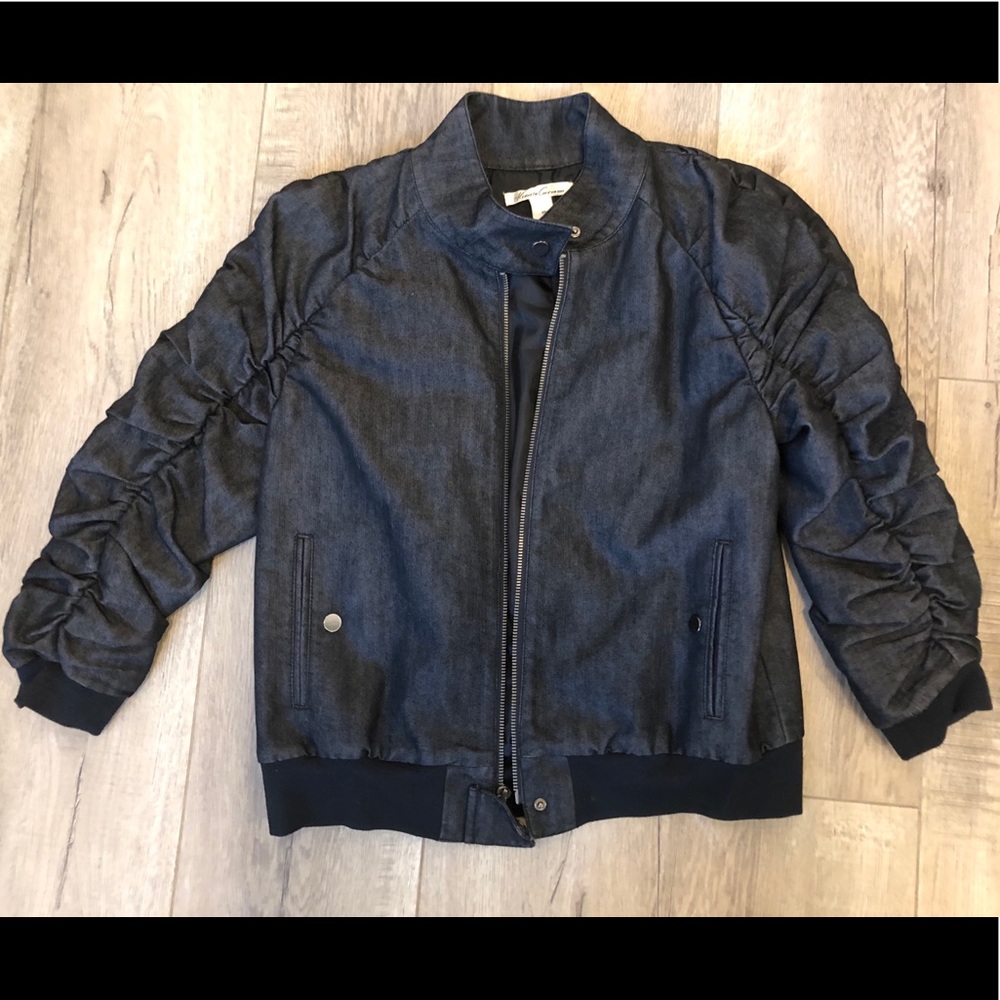Kenneth Cole Dark Denim Crop-Sleeve Jacket
